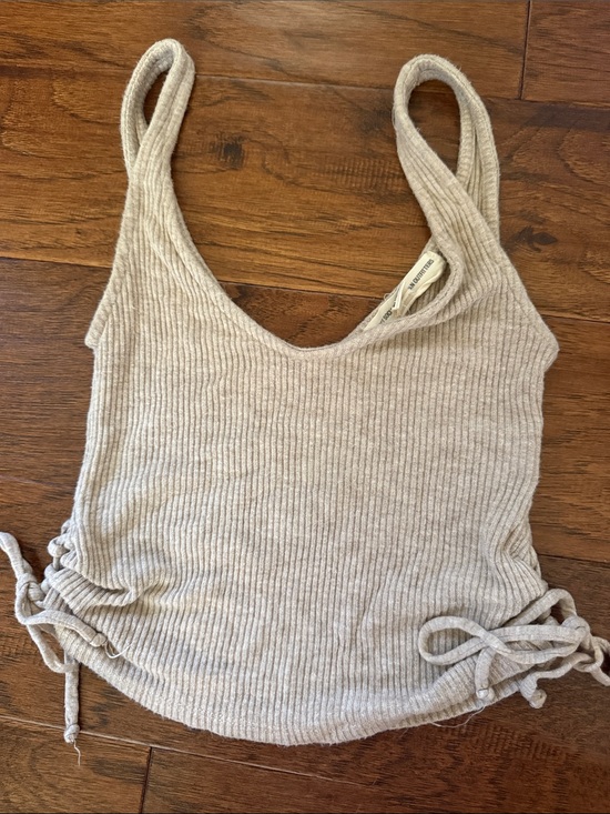 Urban Outfitters Tops - Urban Outfitters Beige Ribbed Tank with Side Ties